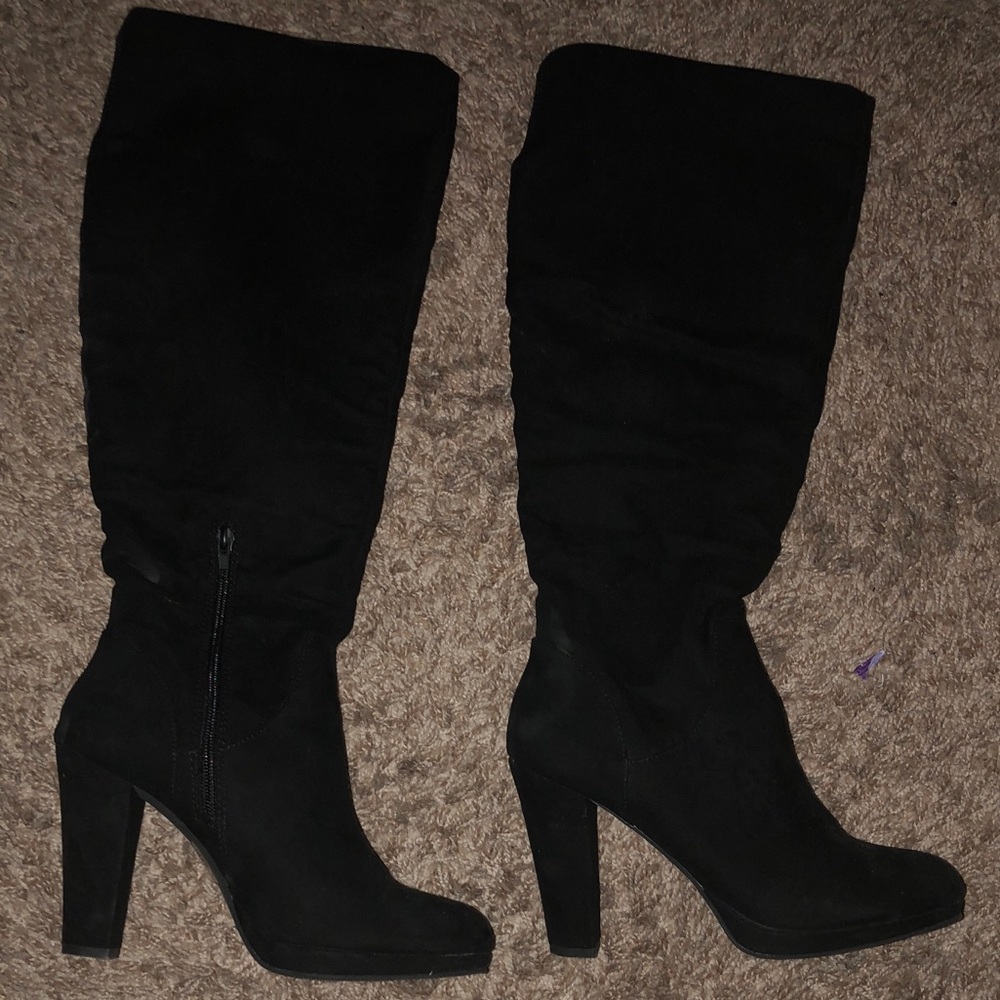 Black Thigh High Boots